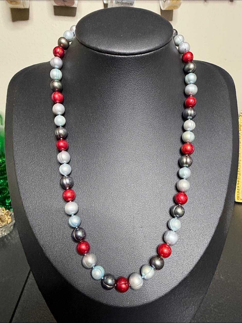Honors Elegant 925 Clasp Multicolor Pearl Festive Beaded Necklace